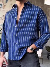 Men's Casual Striped Long-sleeved Shirt